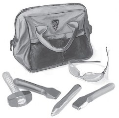 CHISEL CARBIDE 1-1/2 SG SET SET T&H SWEPT GRIP HAND SET 1-1/2",",",",EA"